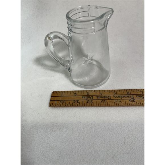 Cerve Italy Pitcher Clear Heavy Glass 4.5” Tall- Line W/0.25L- Heavy - Picture 5 of 7